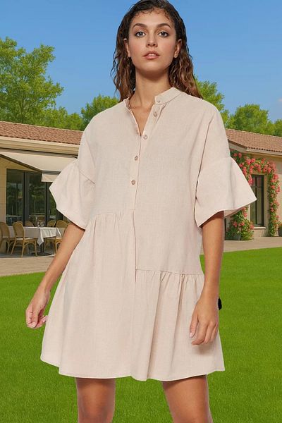 PayBuy Women's Cotton Mini Beach Dress Loose Fit Summer Outfit High Quality Premium Quality Stylish Appearance
