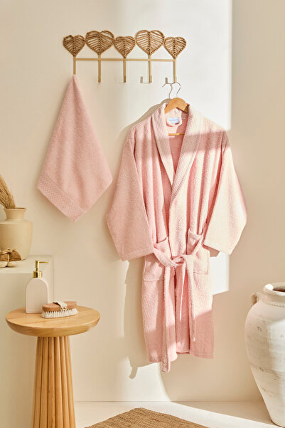 Kaşmir Home طقم روب حمام مارين مقاس L - Xl بودرة