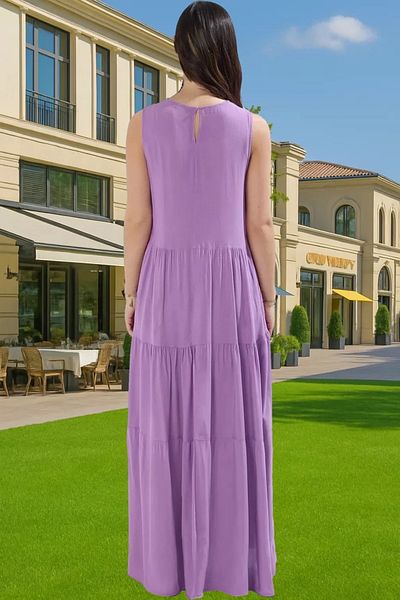 PayBuy Stylish Maxi Length Sleeveless Viscose Woven Dress Comfortable Casual Style Distinguished Material Stylish Appearance Special Design