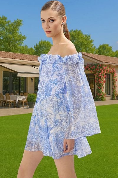 PayBuy A-Line Chiffon Evening Dress Flounced Long Sleeves Summer Trend Design Quality Craftsmanship Distinguished Material