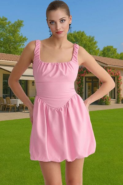 PayBuy A-Line Mini Evening Dress Woven Summer Prom Dress Premium Quality Zarifane Design