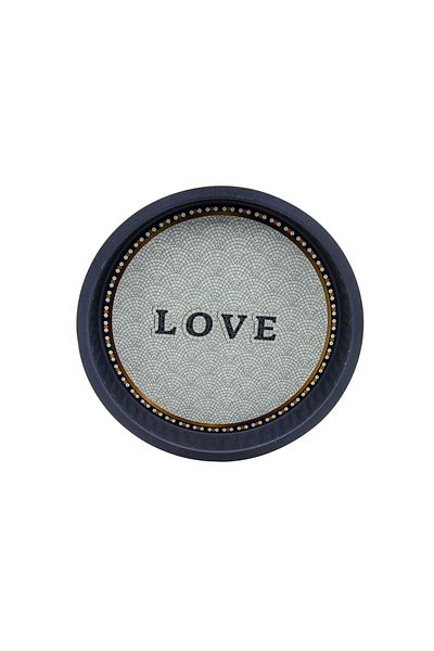 EVLE Mosaic Patterned Round Metal Tray - Tea Coffee Tray - Presentation Tray 37 Cm Ee163-1e