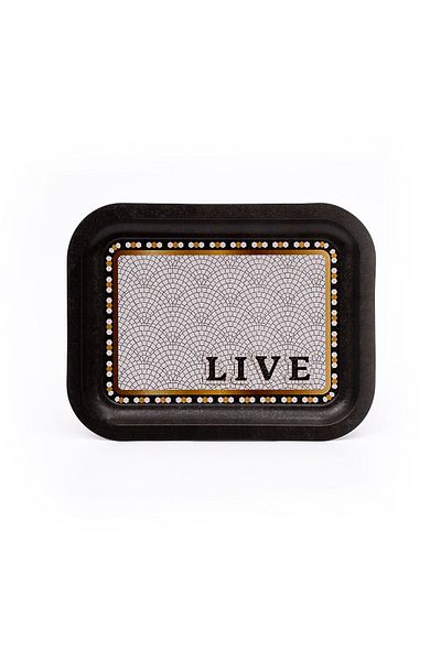 EVLE Mosaic Patterned Metal Tray - Tea Coffee Tray - Presentation Tray 23 Cm X 31 Cm Ee161-9d