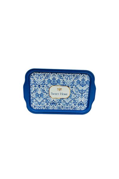 EVLE Azulejos Patterned Metal Tray - Tea Coffee Tray - Presentation Tray 21 Cm X 31 Cm Ee162-7n
