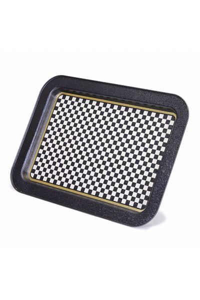 EVLE Ef169-18 Checkers Blue_swt Home Patterned Rectangular Tray 32x43 Cm