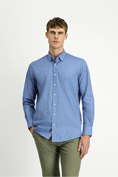 Kiğılı Μακρυμάνικο κανονικό καρό βαμβακερό πουκάμισο Easy-Iron