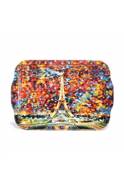 EVLE Ef162-02 Afremov Paris Patterned Rectangular Tray 22x32 Cm