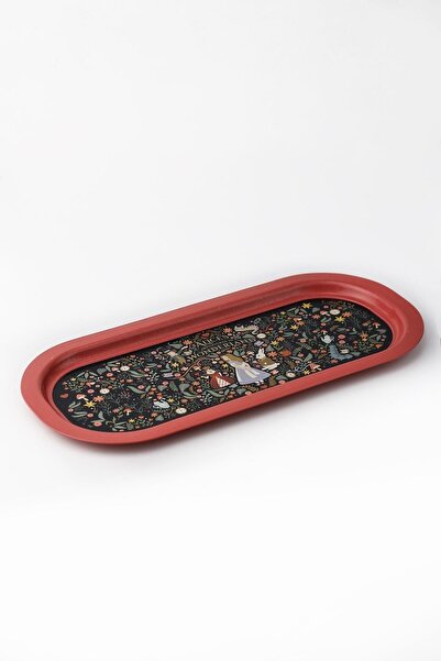 EVLE Ee168-9a Tales Alices Desenli Oval Tepsi 16x35 Cm