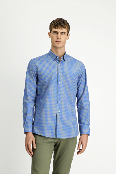 Kiğılı Μακρυμάνικο κανονικό καρό βαμβακερό πουκάμισο Easy-Iron