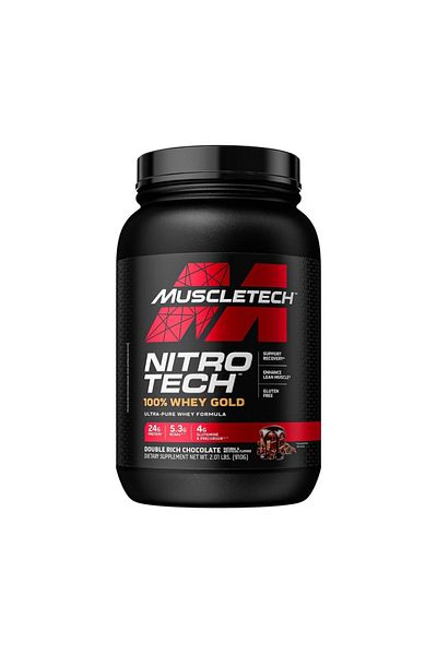 MUSCLETECH Nitro Tech 100% Whey Gold Double Rich Chocolate Protein Powder 2 lb