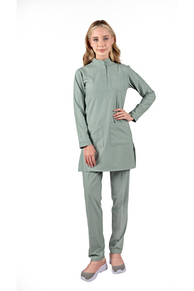 Brl Üniforma Costum chirurgical Tesettür Panda Flex Lycra Verde