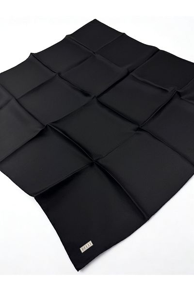 Belli Eșarfă de mătase Sura 0010DS Culoare uni NEGRU