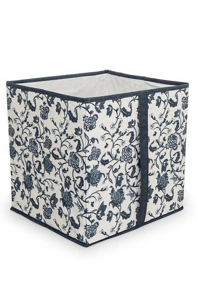 Sibelon Flower Pattern Printed Lidless Organizer Box