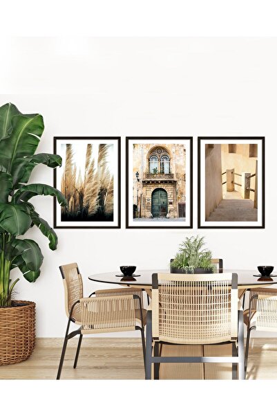 Vetro Design History and Nature Wooden Framed Painting Set