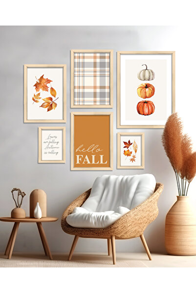 Vetro Design Σετ αφισών Hello Fall με ξύλινο πλαίσιο