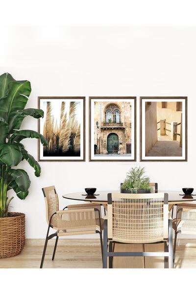 Vetro Design History and Nature Wooden Framed Painting Set