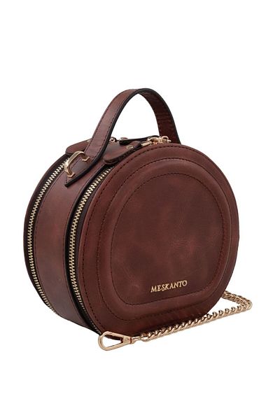 Meskanto Mira Genuine Leather Chain Round Bag