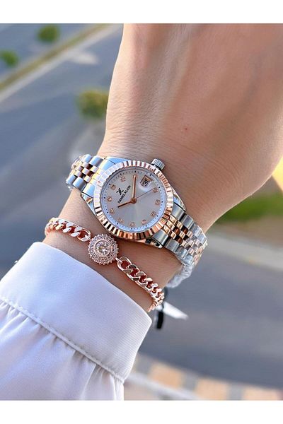 Daniel Klein 30 Mt Water Resistant Steel Cord Women's Wristwatch Bracelet