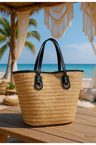Axesoire Nwc-1041 Beige Straw Bag 48X33X15 cm