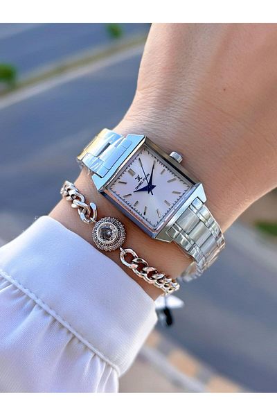 Daniel Klein 3 Atm Water Resistant Retro Vintage Women's Wristwatch and Bracelet Set - Steel Cord DK 137751
