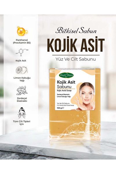Phytoflora Kojic Acid Soap, Anti-Blemish Kojic Acid Soap With Turmeric And Kojic Acid Effect