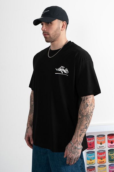 UKHWD SUPPLY Ukhwd Heritage Oversize Black Men's T-Shirt Uk1245Syby