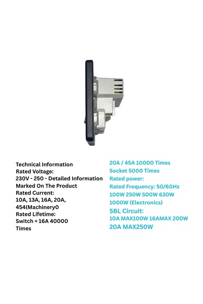 Generic مقبس طاقة حائطي عالمي أسود غير لامع مع شحن سريع USB وType-C