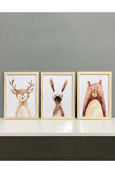 Vetro Design Σετ ζωγραφικής με κορνίζα για παιδικό δωμάτιο με χαριτωμένα ζώα