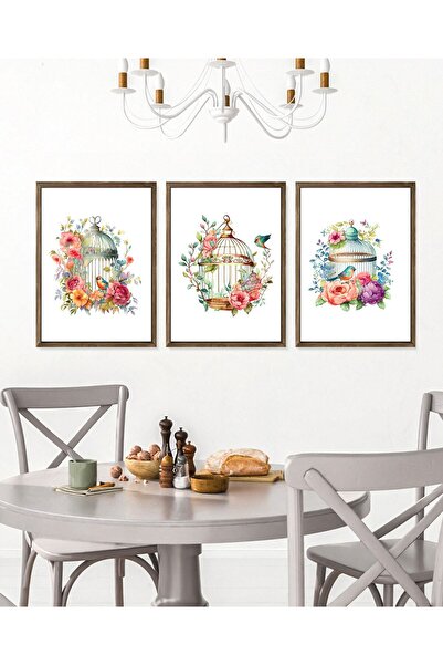 Vetro Design Cuști cu flori - Bucătărie - Set de pictură înrămată pentru balcon