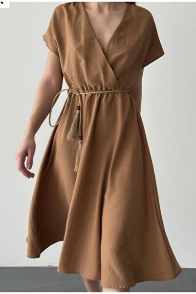PG GİYİM Belt Detail Midi Boy Dress-22Y31750