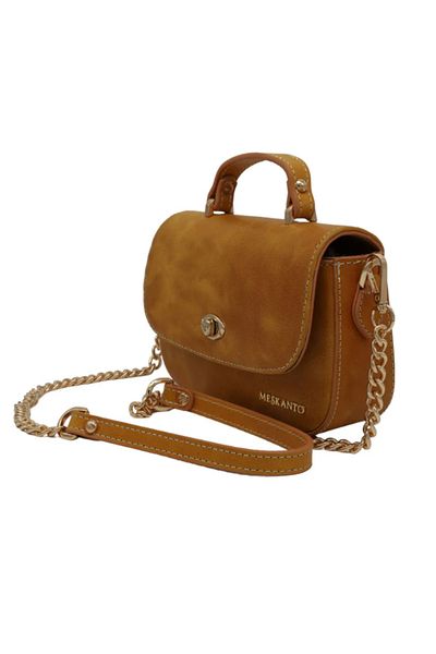 Meskanto Riva Genuine Leather Chain Strap Hand and Shoulder Bag