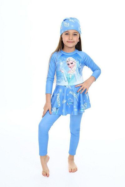 Minigimin Cicileri Set de costume de baie pentru fete Frzn cu jambiere sensibile pentru cicuri ale miniței mele albastre