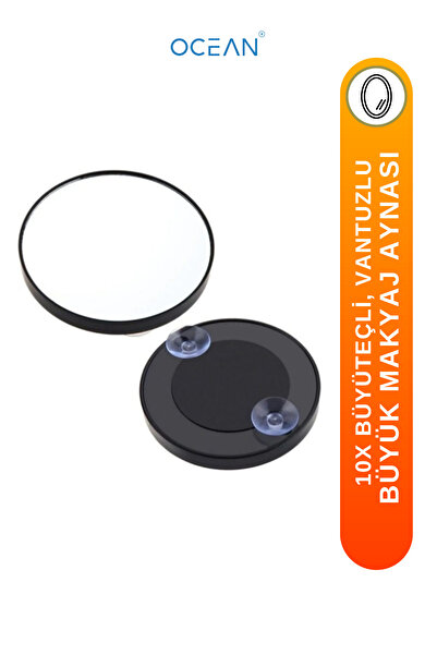 Ocean Büyüteçli Vantuzlu Ayna, 10x Büyüteç Makyaj Aynası, Sabitlenebilir