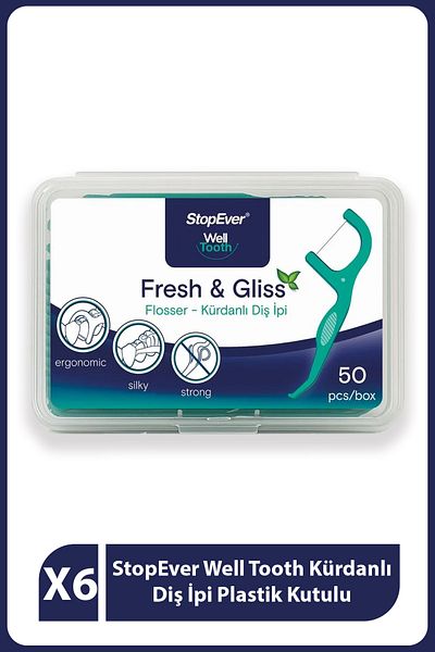 StopEver Well Tooth Fresh Gliss - Box of 6 Toothpicks