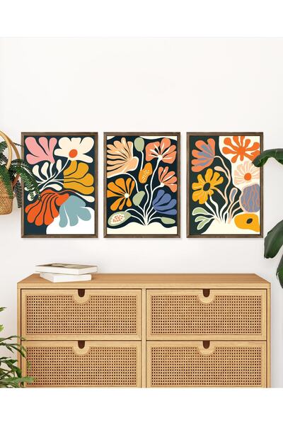 Vetro Design Flori colorate - Bucătărie - Set de pictură înrămată pentru balcon