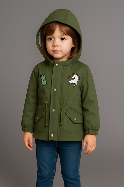 pistyle Djevojačka zelena jednorog jakna sa kapuljačom Sa deznom