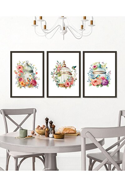 Vetro Design Cuști cu flori - Bucătărie - Set de pictură înrămată pentru balcon