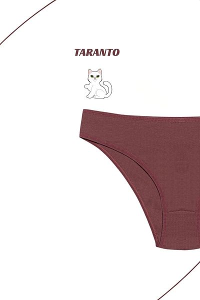 MİSTİRİK Slip din bumbac elastic cu nervuri cu talie înaltă model Taranto Culoare prune
