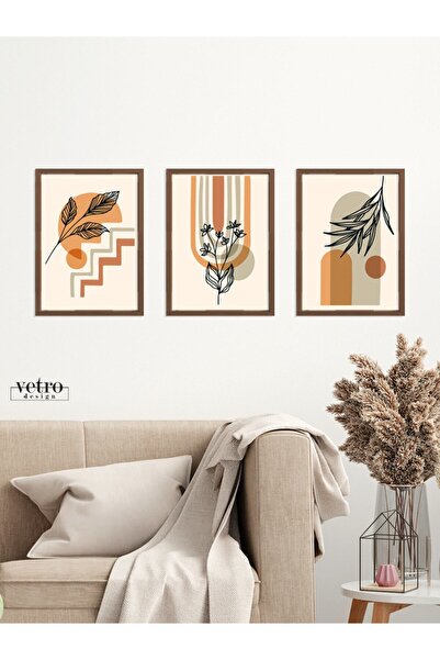 Vetro Design Set de mini picturi cu rama din lemn real (fiecare 21x30 cm)