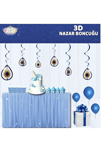 Deniz Party Store 3d Sünnet Tavan Süs Nazar Boncuğu Sarkıt 10 Adet