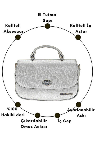 Meskanto Riva Genuine Leather Chain Strap Hand and Shoulder Bag