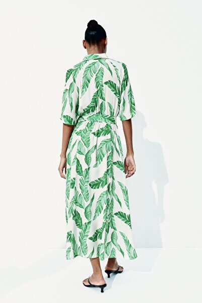 H&M Kuşaklı Gömlek Elbise