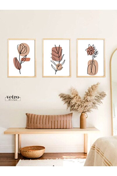 Vetro Design Set de mini picturi cu rama din lemn real (fiecare 21x30 cm)