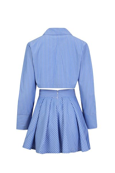 La Sarta Emilia Blue Shirt Skirt Set