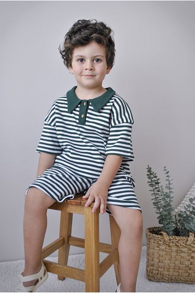 MiaBaby Double Striped Suit Set