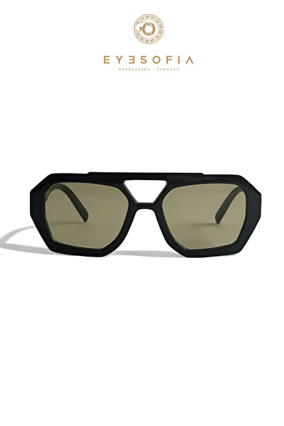 Eyesofia Wuhle Black Khaki Green Unisex Sunglasses