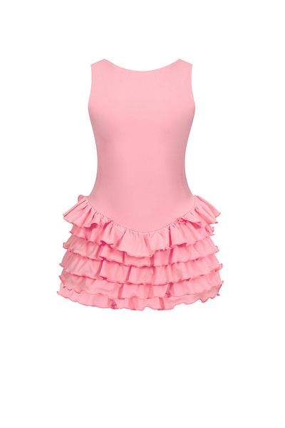 La Sarta Sardinia Halter Neck Ruffle Shorts Pink Dress