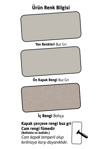 benim odam Elegant 4 Kapılı Çekmeceli Cam Kapaklı Köşe Dolap Genç / Çocuk Odası 839