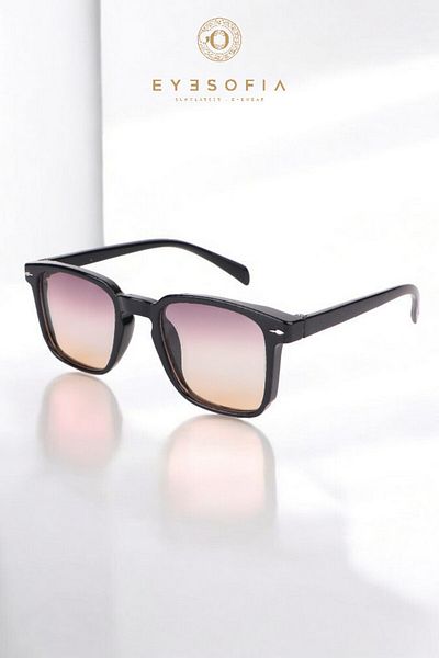 Eyesofia Tura New Season Luxury Glass Unisex Black Smoked Sunglasses
