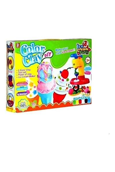 BabyCara مجموعة أدوات حفلات الآيس كريم المصنوعة يدويًا من الطين الملون
